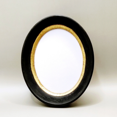 kurogane額縁 フレーム ブラックゴールド・オーバル