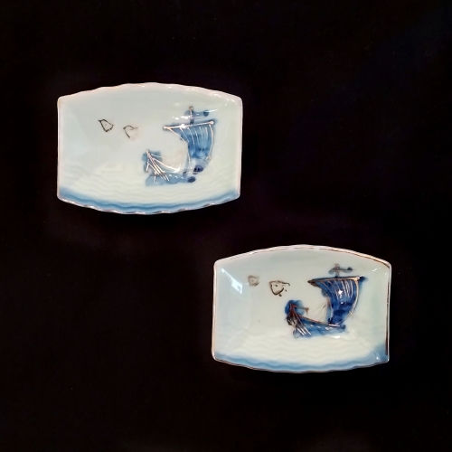 千鳥宝船文豆皿