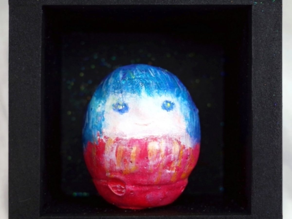 内野隆文　だるま姫　オブジェ　立体作品　彫刻　達磨・一合枡　可愛い　古道具 内野隆文「だるま姫」 | アトリエウチノ｜atelier uchino