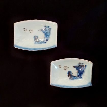 千鳥宝船文豆皿